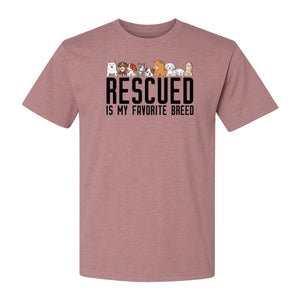 Dog Rescue T-Shirt, Rescued Is My Favorite Breed Graphic for Animal Lovers and Pet Parents