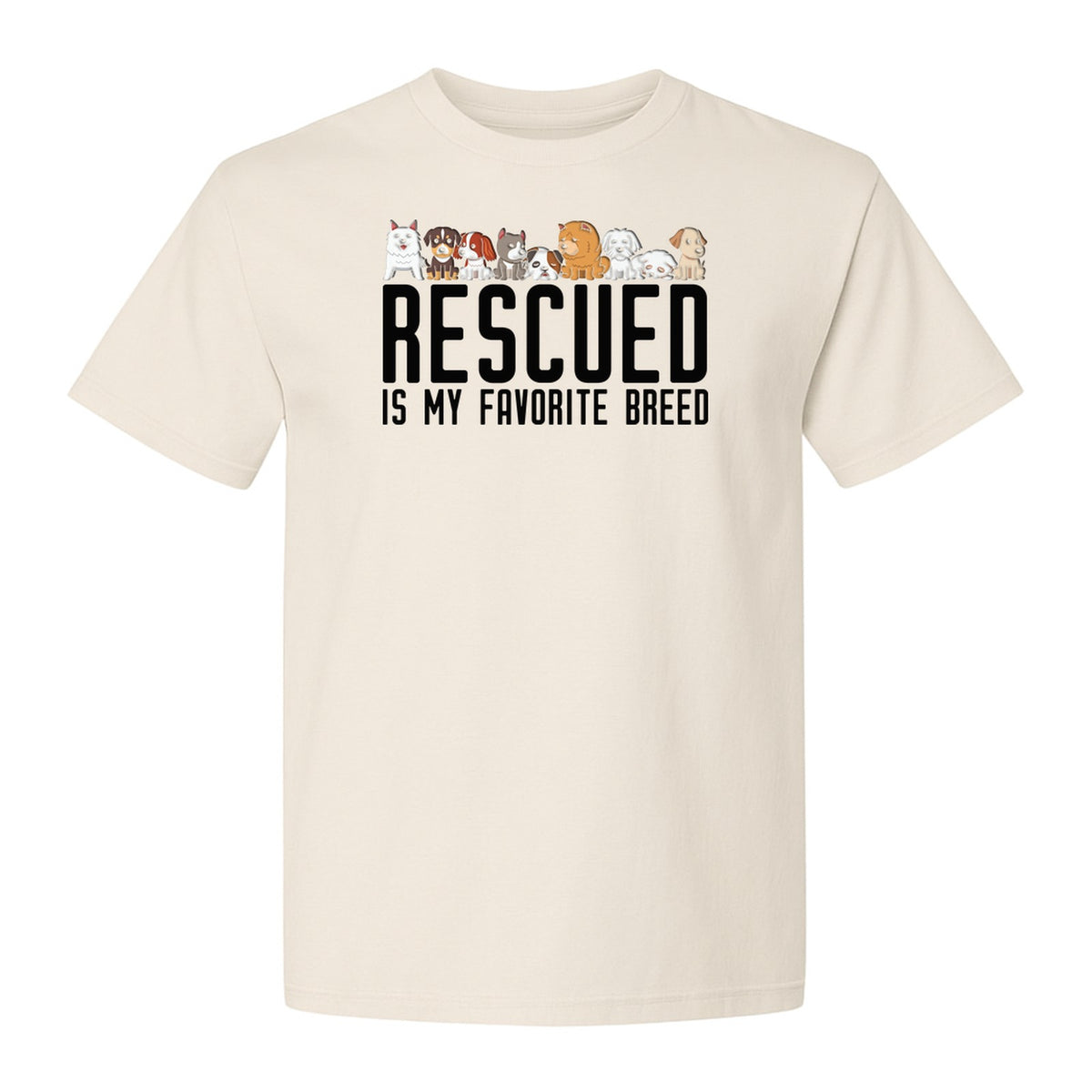 Dog Rescue T-Shirt, Rescued Is My Favorite Breed Graphic for Animal Lovers and Pet Parents