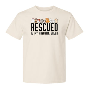 Dog Rescue T-Shirt, Rescued Is My Favorite Breed Graphic for Animal Lovers and Pet Parents
