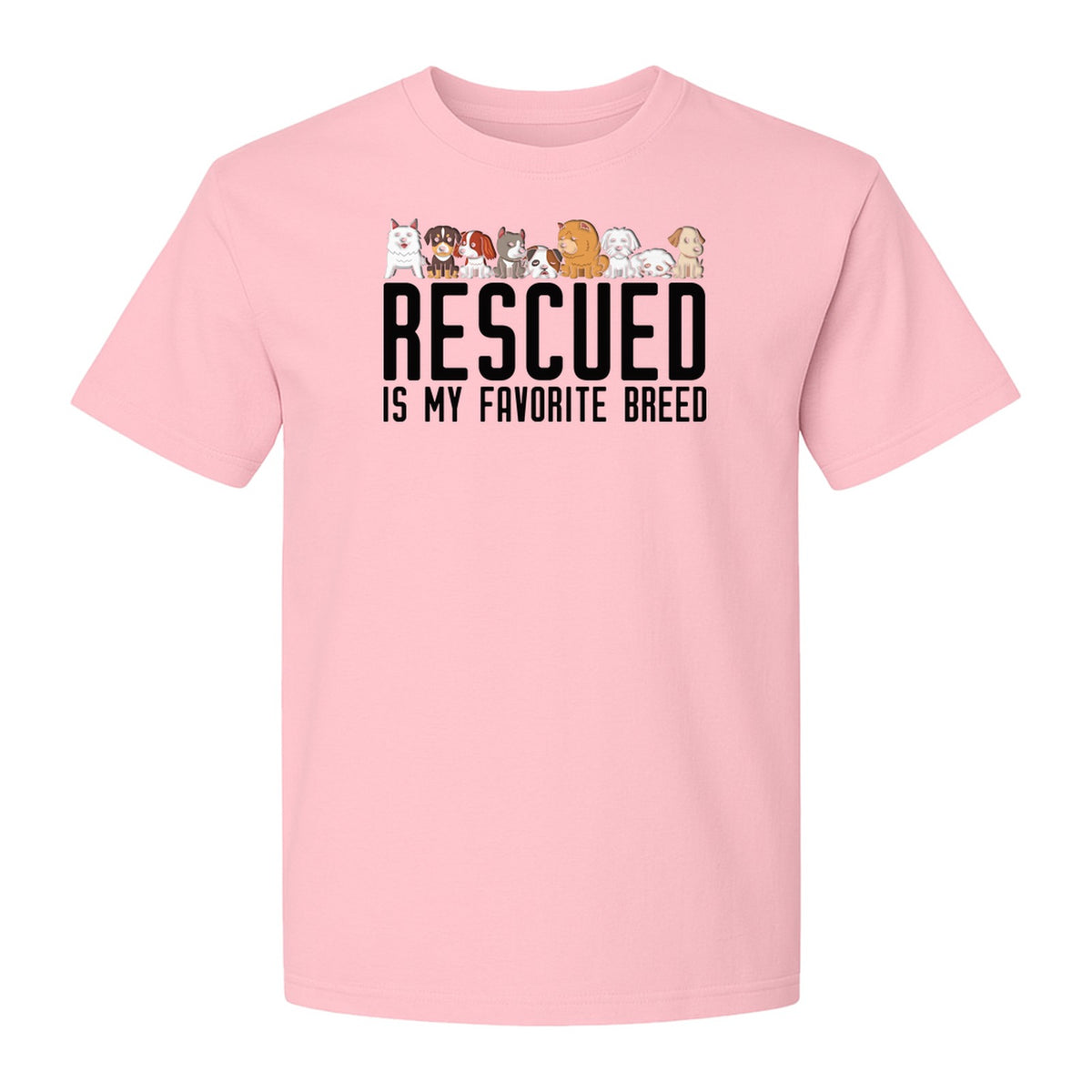 Dog Rescue T-Shirt, Rescued Is My Favorite Breed Graphic for Animal Lovers and Pet Parents