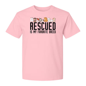 Dog Rescue T-Shirt, Rescued Is My Favorite Breed Graphic for Animal Lovers and Pet Parents