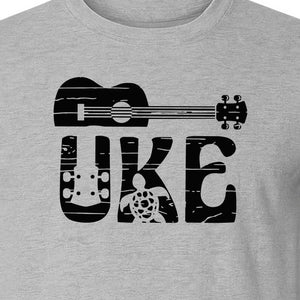 Ukulele T-Shirt, Distressed Uke Instrument Graphic for Musicians and Music Lovers