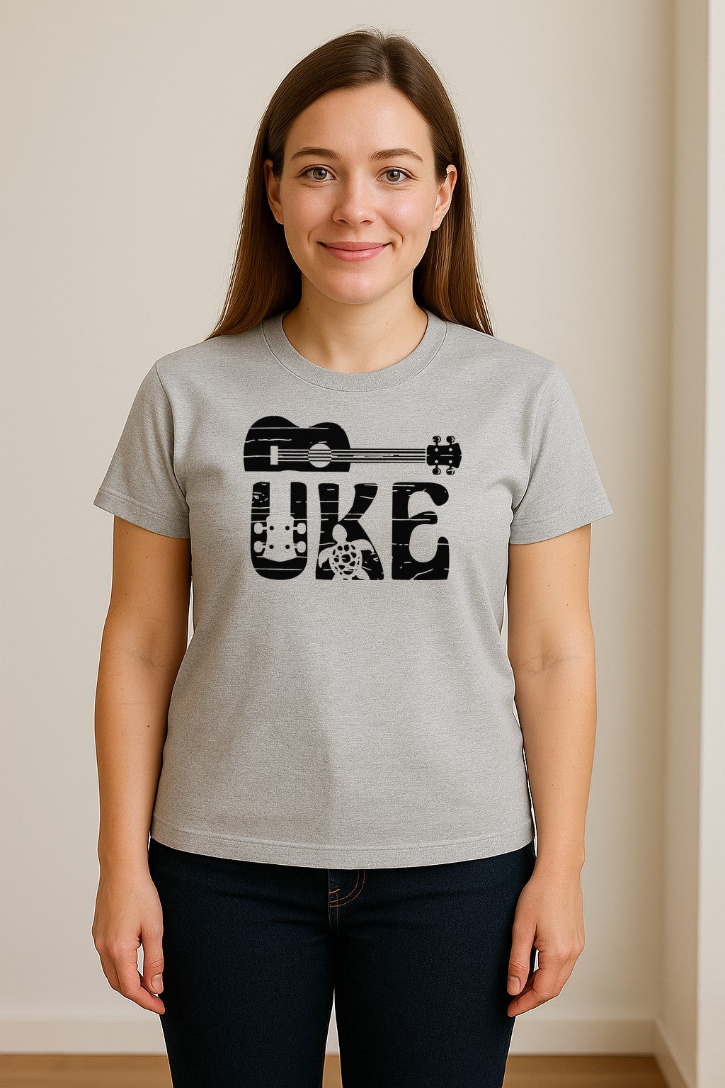 Ukulele T-Shirt, Distressed Uke Instrument Graphic for Musicians and Music Lovers