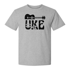 Ukulele T-Shirt, Distressed Uke Instrument Graphic for Musicians and Music Lovers
