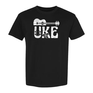Ukulele T-Shirt, Distressed Uke Instrument Graphic for Musicians and Music Lovers