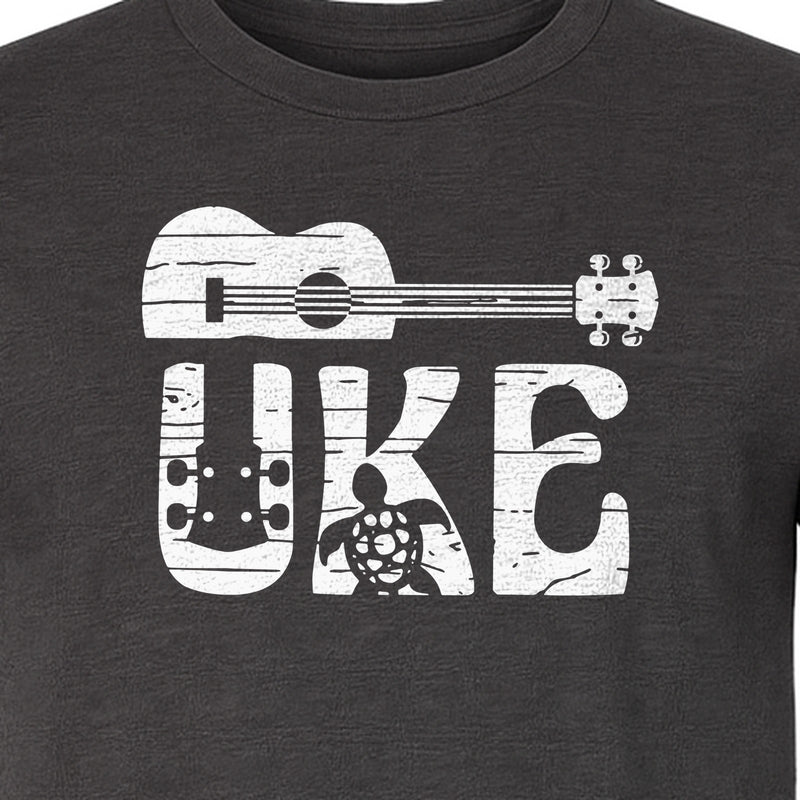 Ukulele T-Shirt, Distressed Uke Instrument Graphic for Musicians and Music Lovers