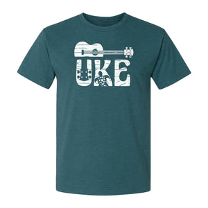 Ukulele T-Shirt, Distressed Uke Instrument Graphic for Musicians and Music Lovers