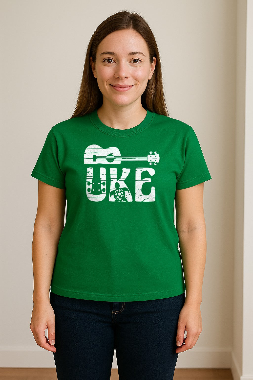 Ukulele T-Shirt, Distressed Uke Instrument Graphic for Musicians and Music Lovers