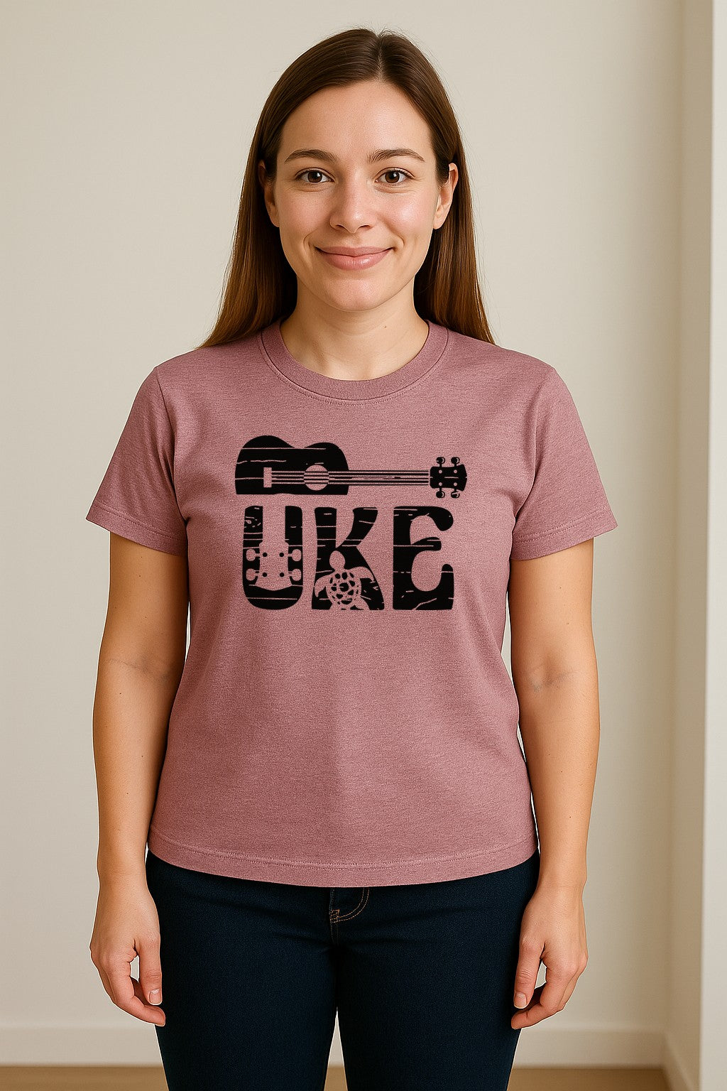 Ukulele T-Shirt, Distressed Uke Instrument Graphic for Musicians and Music Lovers