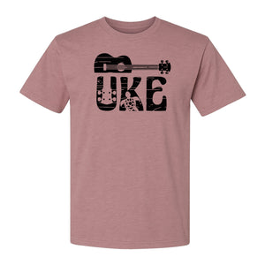 Ukulele T-Shirt, Distressed Uke Instrument Graphic for Musicians and Music Lovers