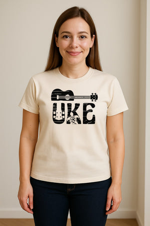 Ukulele T-Shirt, Distressed Uke Instrument Graphic for Musicians and Music Lovers