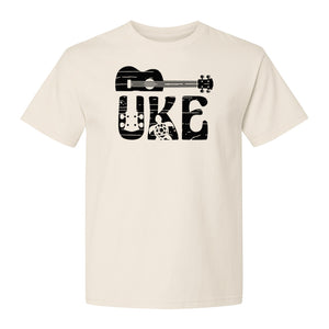 Ukulele T-Shirt, Distressed Uke Instrument Graphic for Musicians and Music Lovers