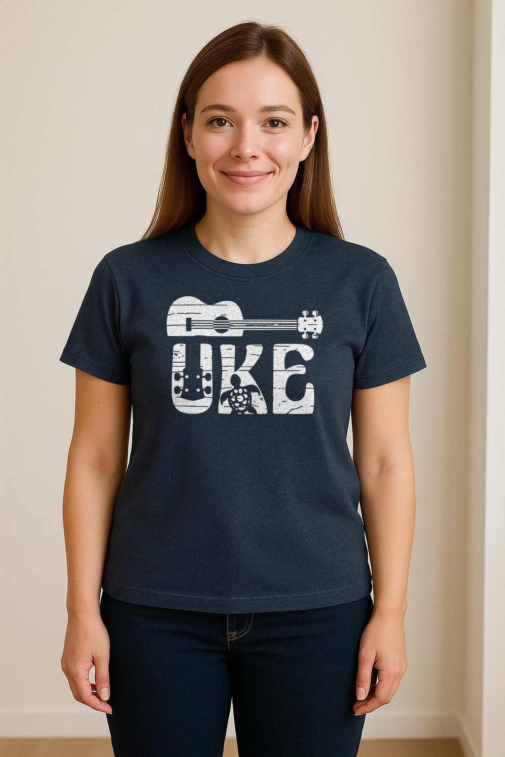 Ukulele T-Shirt, Distressed Uke Instrument Graphic for Musicians and Music Lovers