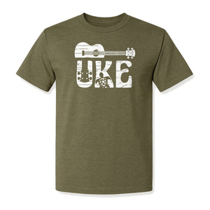 Ukulele T-Shirt, Distressed Uke Instrument Graphic for Musicians and Music Lovers