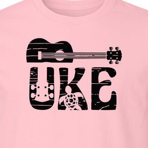 Ukulele T-Shirt, Distressed Uke Instrument Graphic for Musicians and Music Lovers