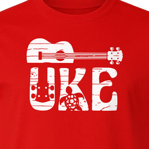 Ukulele T-Shirt, Distressed Uke Instrument Graphic for Musicians and Music Lovers
