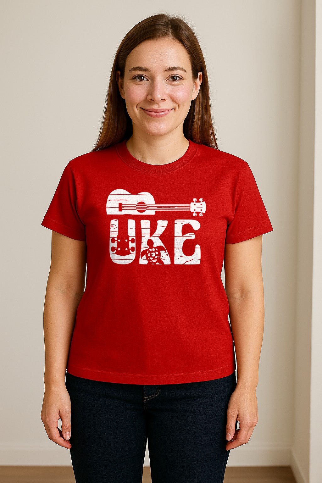 Ukulele T-Shirt, Distressed Uke Instrument Graphic for Musicians and Music Lovers