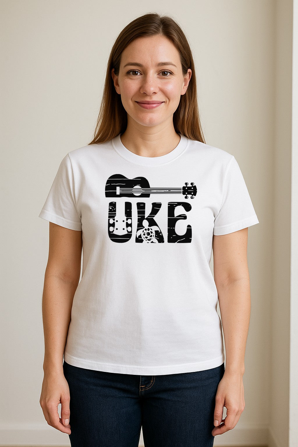 Ukulele T-Shirt, Distressed Uke Instrument Graphic for Musicians and Music Lovers