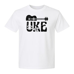 Ukulele T-Shirt, Distressed Uke Instrument Graphic for Musicians and Music Lovers