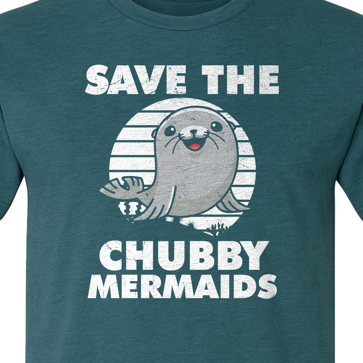 Seal T-Shirt, Save The Chubby Mermaids Graphic for Ocean Animal Lovers