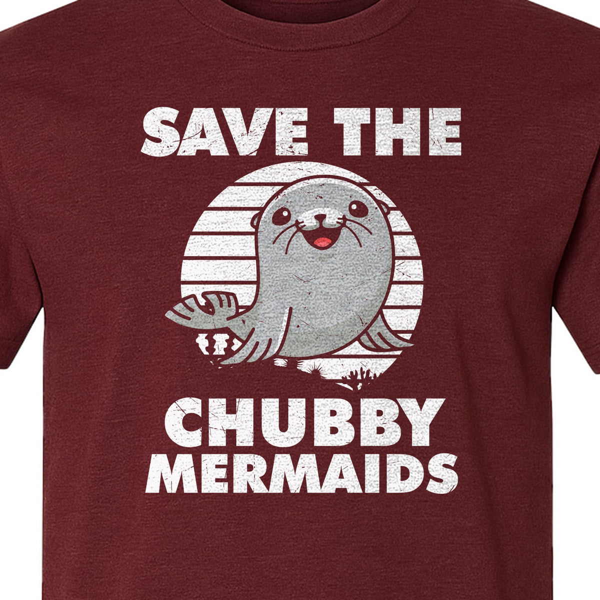 Seal T-Shirt, Save The Chubby Mermaids Graphic for Ocean Animal Lovers