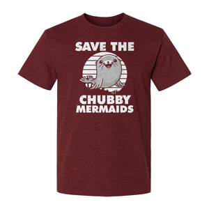 Seal T-Shirt, Save The Chubby Mermaids Graphic for Ocean Animal Lovers
