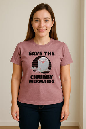 Seal T-Shirt, Save The Chubby Mermaids Graphic for Ocean Animal Lovers
