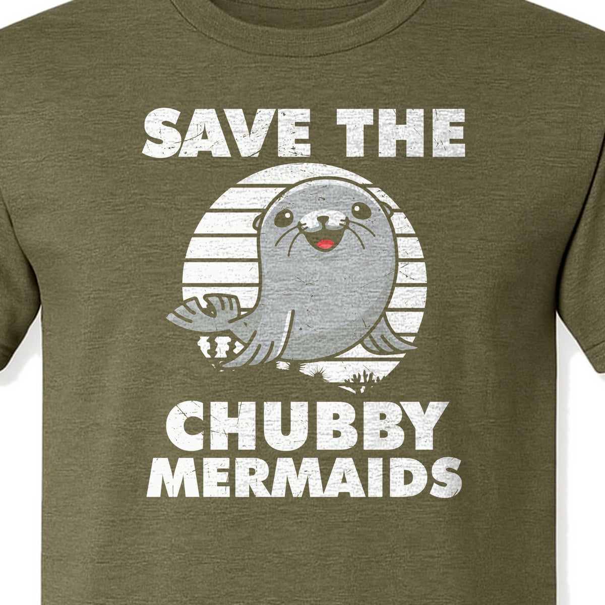 Seal T-Shirt, Save The Chubby Mermaids Graphic for Ocean Animal Lovers