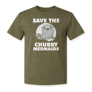 Seal T-Shirt, Save The Chubby Mermaids Graphic for Ocean Animal Lovers