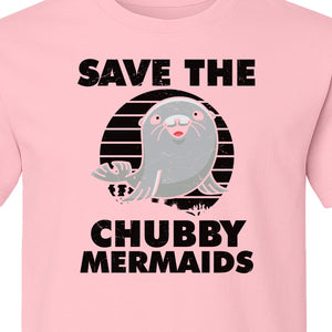 Seal T-Shirt, Save The Chubby Mermaids Graphic for Ocean Animal Lovers