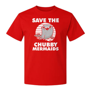 Seal T-Shirt, Save The Chubby Mermaids Graphic for Ocean Animal Lovers