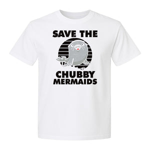 Seal T-Shirt, Save The Chubby Mermaids Graphic for Ocean Animal Lovers