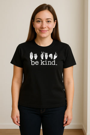 ASL T-Shirt, Be Kind Sign Language Design for Speech Therapists, Interpreters and Teachers