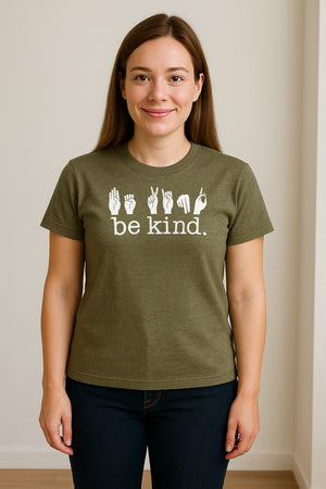 ASL T-Shirt, Be Kind Sign Language Design for Speech Therapists, Interpreters and Teachers