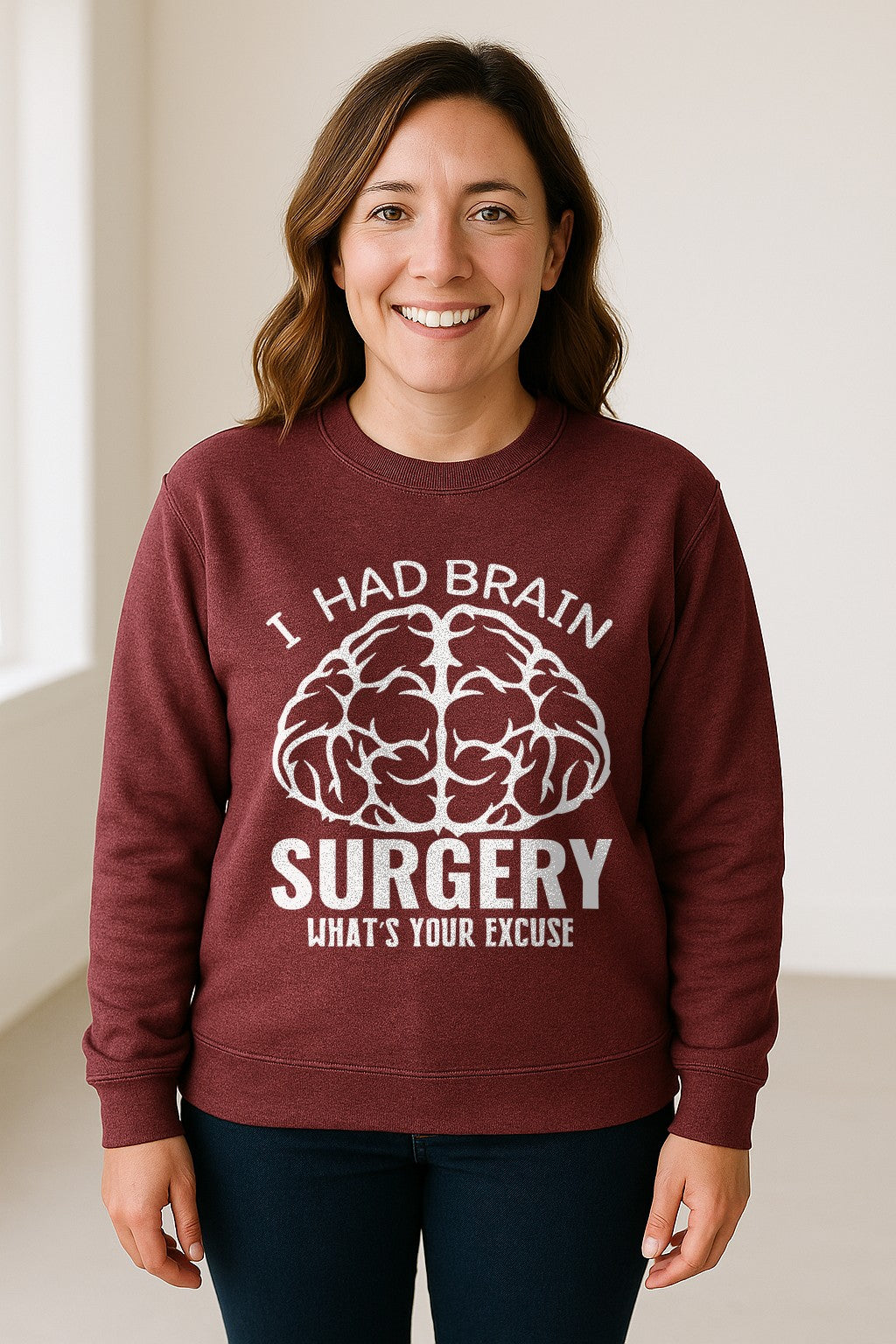 Brain Surgery Recovery Sweatshirt, What's Your Excuse Funny Survivor Support Crewneck