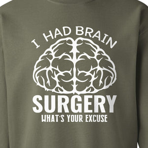 Brain Surgery Recovery Sweatshirt, What's Your Excuse Funny Survivor Support Crewneck