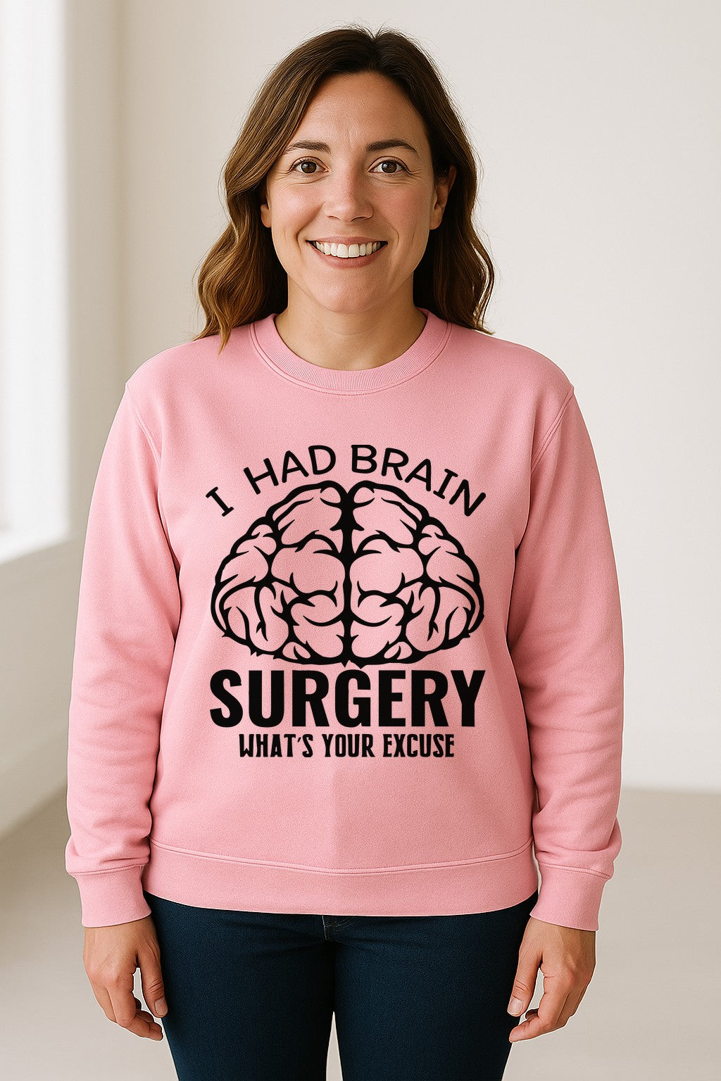 Brain Surgery Recovery Sweatshirt, What's Your Excuse Funny Survivor Support Crewneck