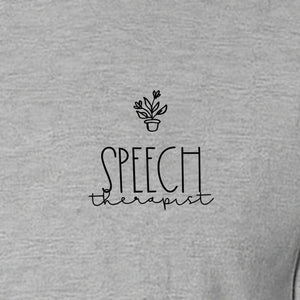 Speech Therapist T-Shirt, Small Left Chest Design for SLPs and Language Pathologists