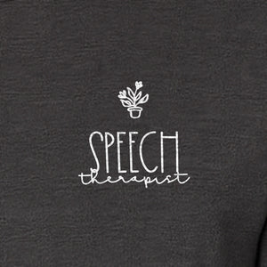 Speech Therapist T-Shirt, Small Left Chest Design for SLPs and Language Pathologists
