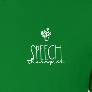 Speech Therapist T-Shirt, Small Left Chest Design for SLPs and Language Pathologists