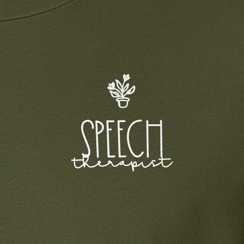 Speech Therapist T-Shirt, Small Left Chest Design for SLPs and Language Pathologists