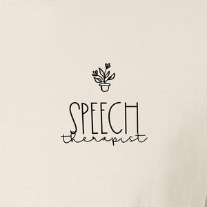 Speech Therapist T-Shirt, Small Left Chest Design for SLPs and Language Pathologists