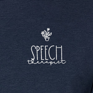 Speech Therapist T-Shirt, Small Left Chest Design for SLPs and Language Pathologists