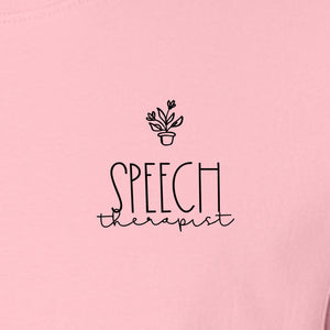 Speech Therapist T-Shirt, Small Left Chest Design for SLPs and Language Pathologists