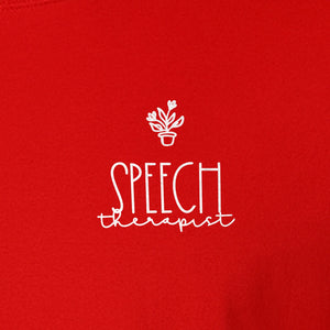 Speech Therapist T-Shirt, Small Left Chest Design for SLPs and Language Pathologists