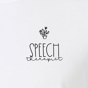 Speech Therapist T-Shirt, Small Left Chest Design for SLPs and Language Pathologists
