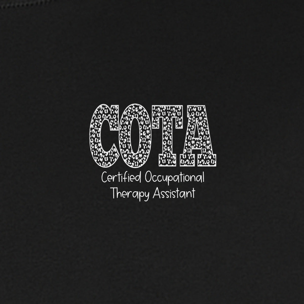 COTA T-Shirt, Certified Occupational Therapy Assistant Left Chest Print for Graduates and Rehab Staff