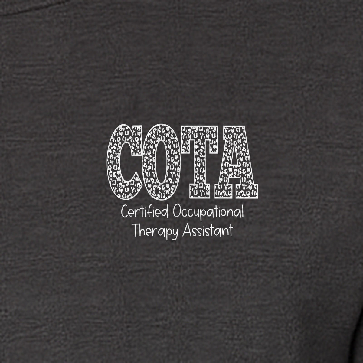 COTA T-Shirt, Certified Occupational Therapy Assistant Left Chest Print for Graduates and Rehab Staff