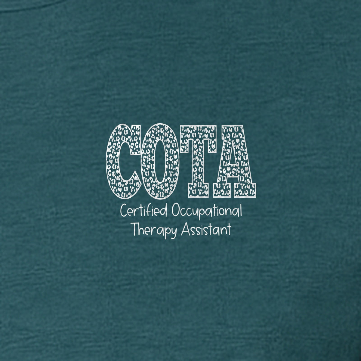 COTA T-Shirt, Certified Occupational Therapy Assistant Left Chest Print for Graduates and Rehab Staff
