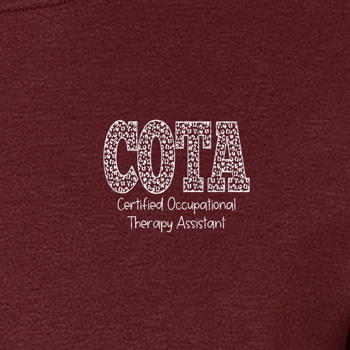 COTA T-Shirt, Certified Occupational Therapy Assistant Left Chest Print for Graduates and Rehab Staff